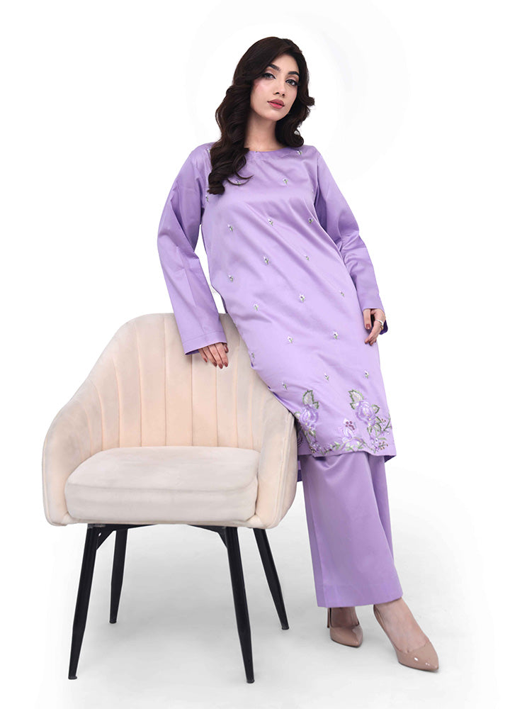 Lavender Embroidered Suit