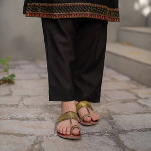 Detail of the AURELIA trouser hem and finish, Zardham girls' wear