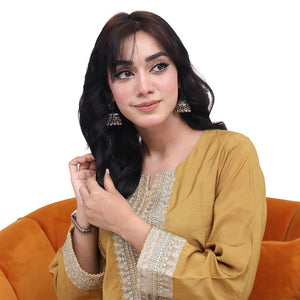 Zardham Nayra raw silk embroidered set showing kurta and trouser styling