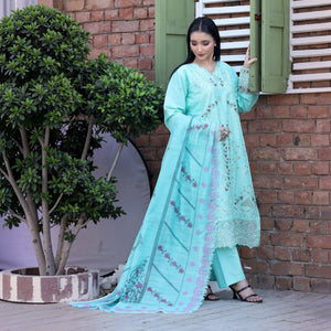 Zariya - Zardham – Trendy Clothing for Girls & WomenWomen's ClothingZardham – Trendy Clothing for Girls & Women Zariya 3-piece cotton suit in mint green with sequin embroidery and dupatta