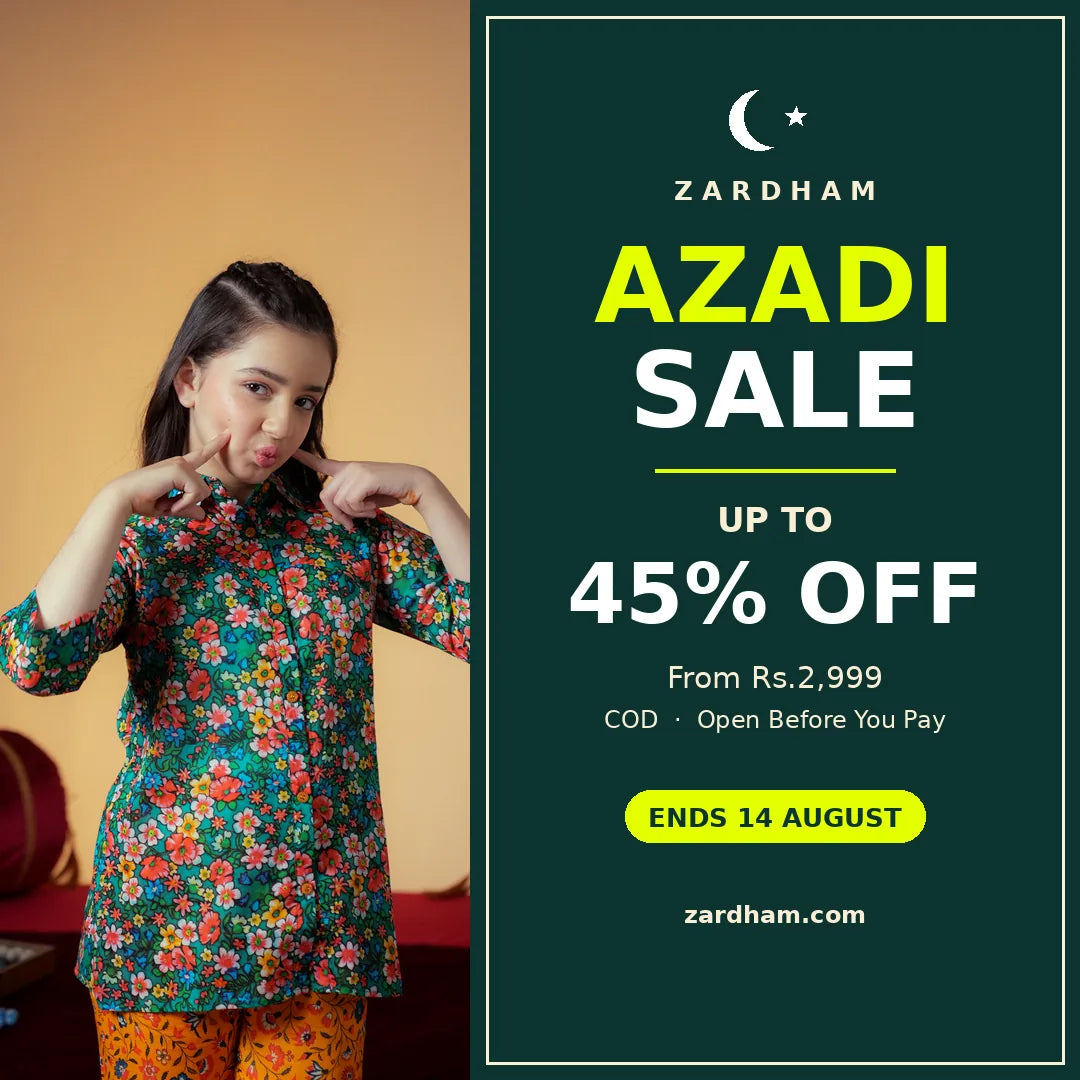 Azadi Sale 2026: Up to 45% OFF Girls' Ethnic Wear — 14 August Sale Pakistan