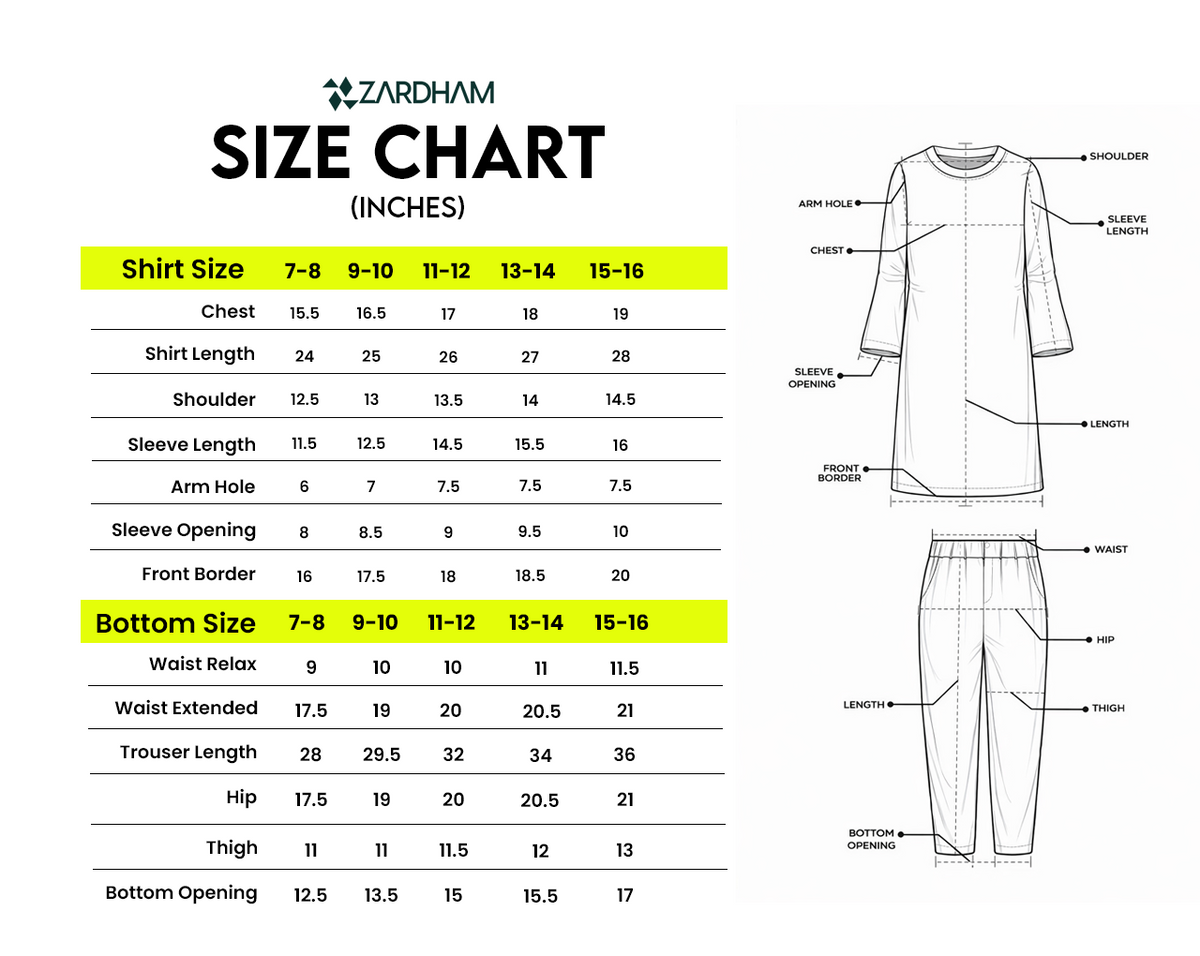 Size Chart for Dreamy Wings