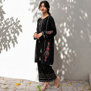MEHRAAB festive ethnic set by Zardham, full-length styled shot on young model