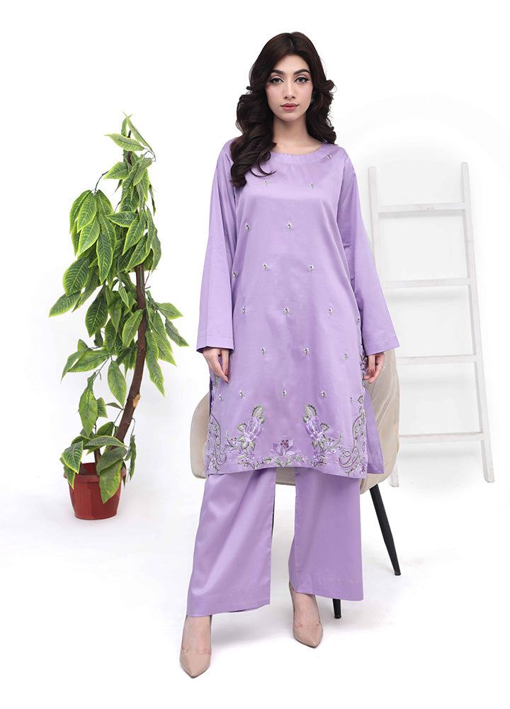 Lavender Embroidered Suit