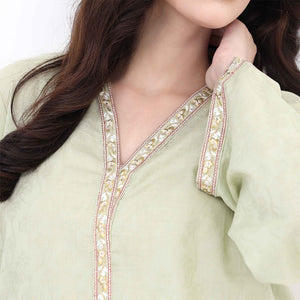 Olive Embroidered Jacquard Suit - Zardham – Trendy Clothing for Girls & Women