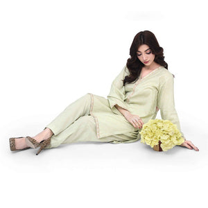 Olive Embroidered Jacquard Suit - Zardham – Trendy Clothing for Girls & Women